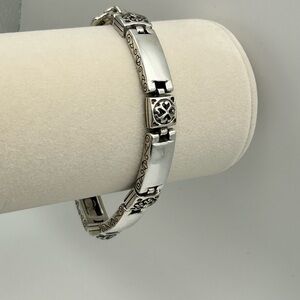 Brighton Tribeca Bracelet Silver Plated 8" Bar Link Vintage